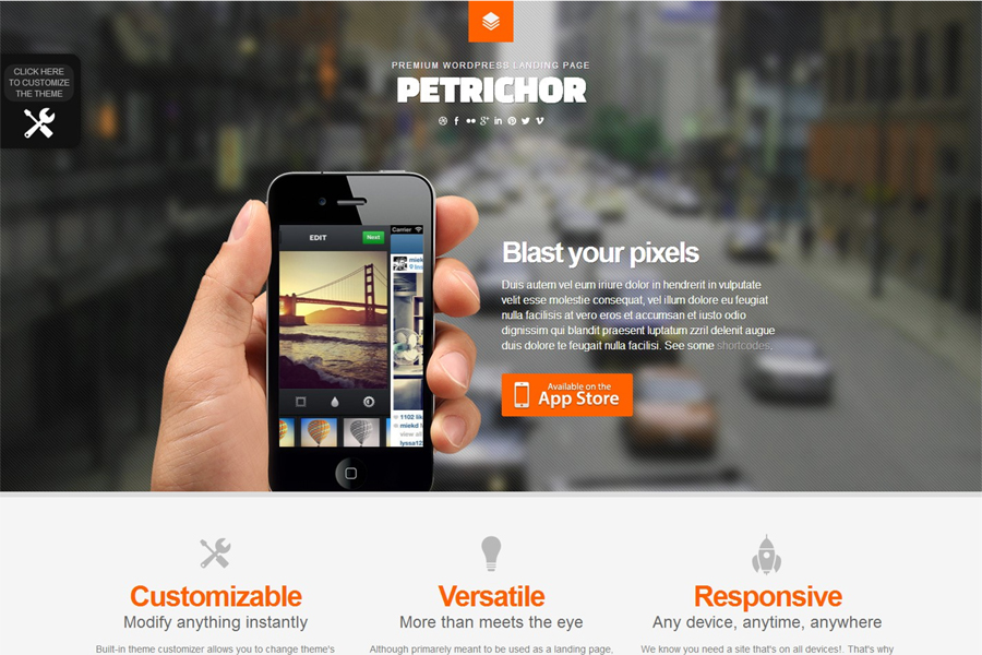 Petrichor Landing Page Templage