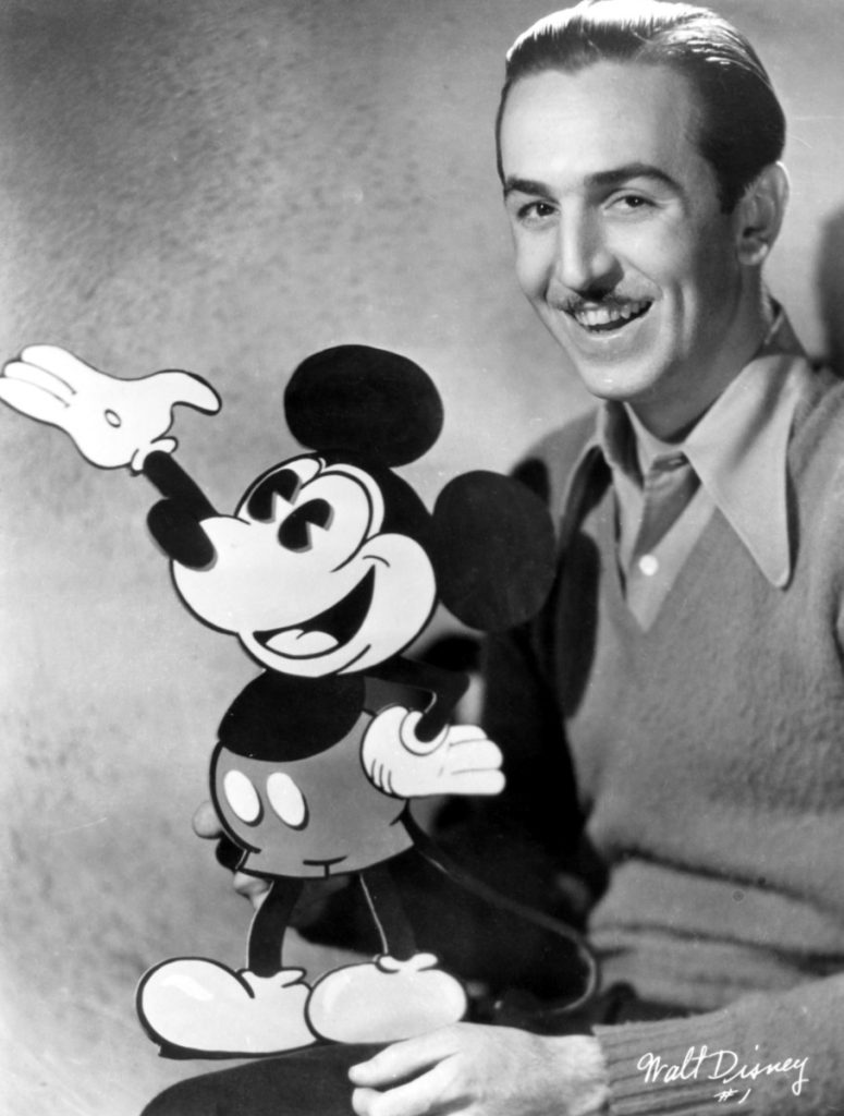 Walt Disney with Mickey Mouse